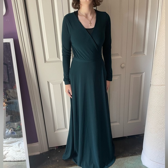 ModCloth Green Wrap Maxi Dress - Picture 2 of 3